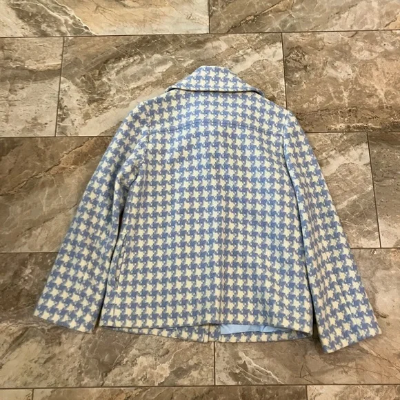 Pendleton Houndstooth Virgin Wool Pea Coat - Picture 3 of 5
